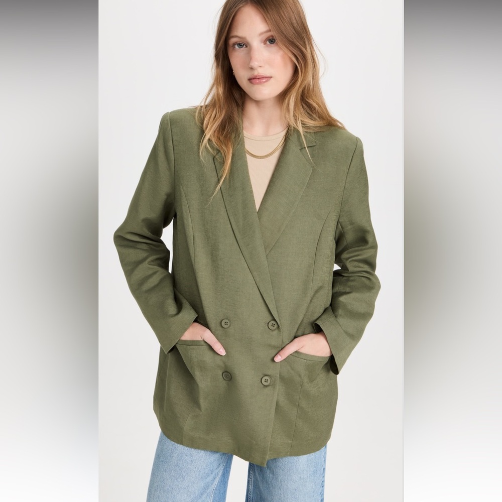 Lioness Sage Green Double-Breasted Blazer